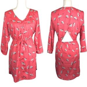 O’Neill back cut out peach floral dress M
